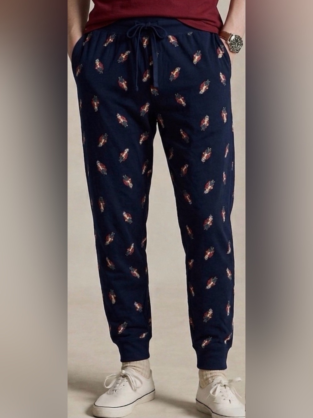 Polo Ralph Lauren Bear Print Navy Jogger Pants